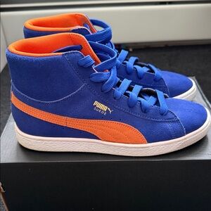 Puma High-Top Sneakers in Blue and Orange